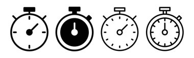 Kronometre simgesi çizimi. Zamanlayıcı işareti ve sembol. Geri sayım simgesi. Zaman Dönemi