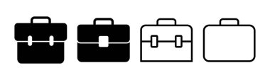 Evrak çantası simgesi çizimi. Bavul işareti ve sembol. bagaj sembolü.