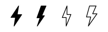Şimşek simgesi çizimi. Elektrik işareti ve sembol. Güç simgesi. enerji işareti