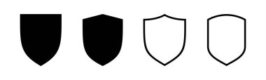 Kalkan simgesi çizimi. Koruma ikonu. Güvenlik işareti ve sembol