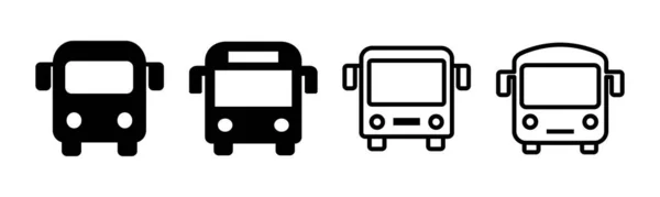 总线图标集插图 公共汽车标志和符号 运输符号 — 图库矢量图片