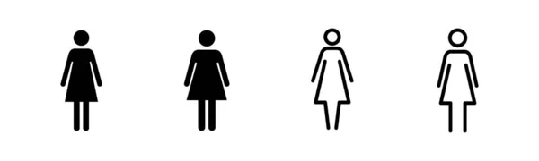 Icono Femenino Conjunto Ilustración Mujer Signo Símbolo — Vector de stock