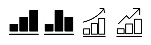 Växande Diagram Ikon Set Illustration Sjökort Och Symbol Diagram Ikon — Stock vektor