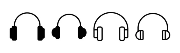Headphone Icon Set Illustration Headphone Sign Symbol — Stock Vector