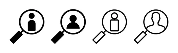 Hiring Icon Set Illustration Search Job Vacancy Sign Symbol Human — Stock Vector