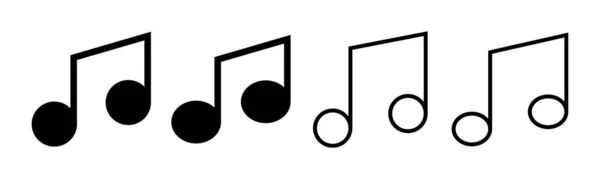 Musik Ikone Setzte Illustration Notenzeichen Und Symbol Beachten — Stockvektor