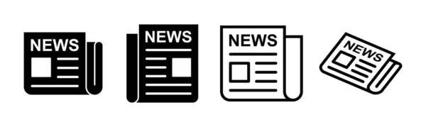 Ikona Noviny Nastavuje Ilustraci Značka Symbol Novinového Papíru — Stockový vektor