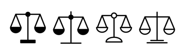 缩放图标集说明 法律尺度图标 司法标志和标志 — 图库矢量图片