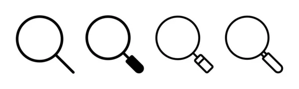 Ілюстрація Набору Значків Пошуку Пошук Збільшуючий Скляний Знак Символ — стоковий вектор