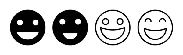 Smile Icon Set Illustration Smile Emoticon Icon Feedback Sign Symbol — Stock Vector