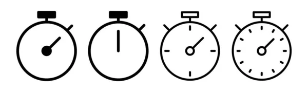 秒表图标集插图 时间标志和符号 倒计时图标 — 图库矢量图片