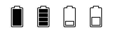 Batarya simgesi çizimi. Pil şarj işareti ve sembol. pil şarj seviyesi