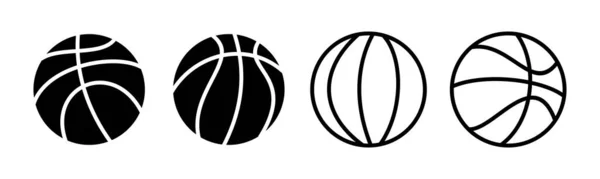 Ikona Koszykówki Zestaw Ilustracji Piłka Koszykówki Znak Symbol — Wektor stockowy