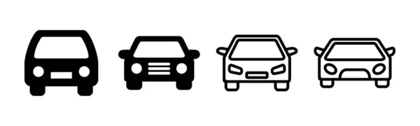 車のアイコンセットイラスト 車の記号と記号 小さなセダン — ストックベクタ
