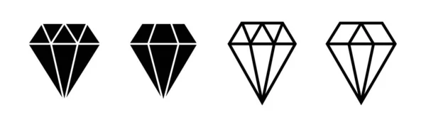 Иллюстрация Набора Значков Бриллиантами Алмазные Камни Знак Символ — стоковый вектор
