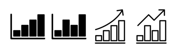 Växande Diagram Ikon Set Illustration Sjökort Och Symbol Diagram Ikon — Stock vektor