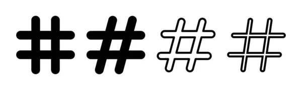 Hashtag Icon Set Illustration Hashtag Zeichen Und Symbol — Stockvektor