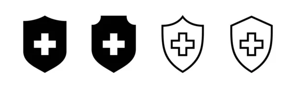 Ілюстрація Набору Значків Медичного Страхування Підпис Символ Страхового Документа — стоковий вектор