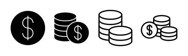 Εικονογράφηση Σύνολο Εικονίδιο Χρήματα Σημάδι Και Σύμβολο Χρημάτων — Διανυσματικό Αρχείο