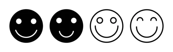 Mosoly Ikon Készlet Illusztráció Mosoly Emotikon Visszajelző Jel Szimbólum — Stock Vector