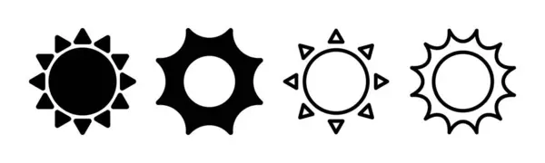 Ілюстрація Набору Значків Сонця Знак Яскравості Символ — стоковий вектор