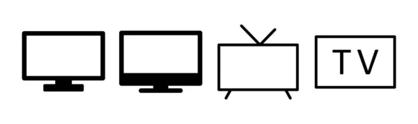 Icono Conjunto Ilustración Signo Símbolo Televisión — Archivo Imágenes Vectoriales