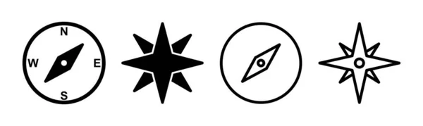 Εικονίδιο Πυξίδα Σύνολο Εικονογράφηση Σύμβολο Και Σύμβολο Πυξίδα Βέλος — Διανυσματικό Αρχείο