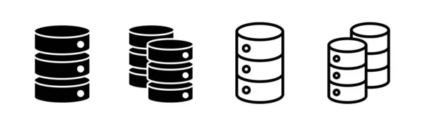 Ikona Databáze Nastavena Pro Ilustraci Značka Symbol Databáze — Stockový vektor
