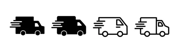 Ilustracja Zestawu Ikon Dostawy Ciężarówki Znak Symbol Ciężarówki Dostawczej Ikona — Wektor stockowy