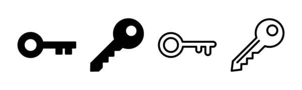 Ilustracja Zestawu Ikon Kluczowych Znak Symbol Klucza — Wektor stockowy