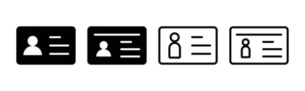 License Icon Set Illustration Card Icon Driver License Staff Identification — Stock Vector
