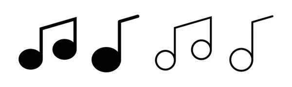 Ícone Música Conjunto Ilustração Nota Sinal Música Símbolo — Vetor de Stock
