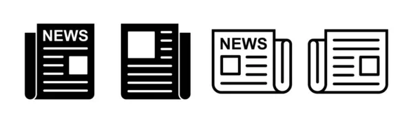 Ikona Noviny Nastavuje Ilustraci Značka Symbol Novinového Papíru — Stockový vektor
