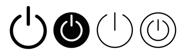 Иллюстрация Набора Значков Питания Знак Символ Переключателя Питания Электроэнергия — стоковый вектор