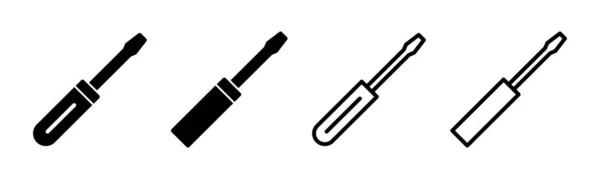 Ikona Zestawu Śrubokręt Ilustracja Znak Narzędzi Symbol — Wektor stockowy