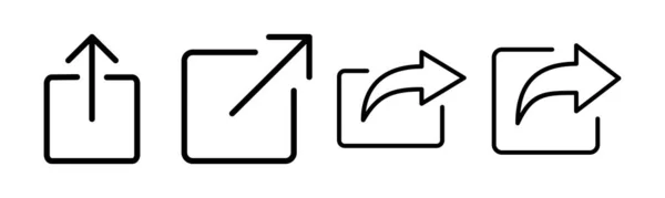 Condividi Icona Set Illustrazione Segno Simbolo Condivisione — Vettoriale Stock