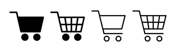 Shopping Icon Set Illustration Shopping Cart Sign Symbol Trolley Icon — Stock Vector
