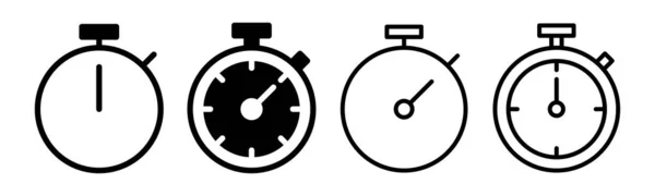 Stopwatch Pictogram Set Illustratie Timer Teken Symbool Aftelicoon Termijn — Stockvector