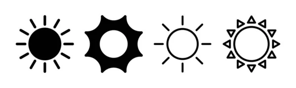 Sun Icon Set Illustration Brightness Sign Symbol — Stock Vector