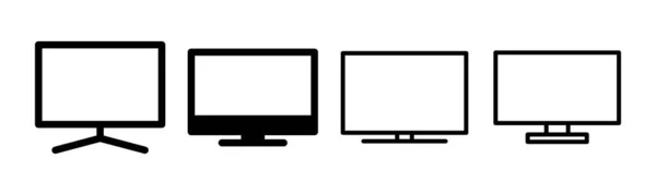 电视图标集插图 电视信号和符号 — 图库矢量图片