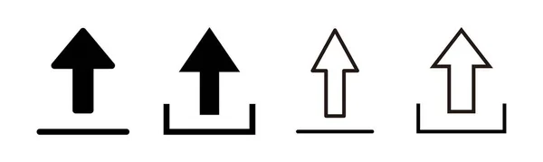 Subir Ilustración Conjunto Iconos Signo Símbolo Datos Carga — Vector de stock