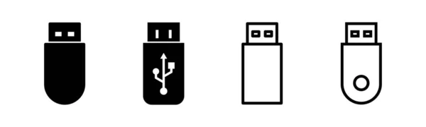 Usb Icon Set Illustration Flash Disk Sign Symbol Flash Drive — Stock Vector