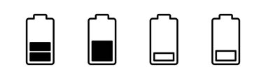 Batarya simgesi çizimi. Pil şarj işareti ve sembol. pil şarj seviyesi