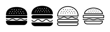 Burger simgesi çizimi. Hamburger ve sembol. hamburger