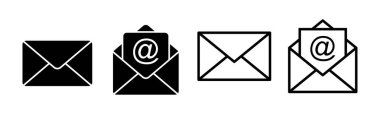 E- posta simgesi çizimi. e-posta işareti ve sembol. E- posta simgesi. Zarf simgesi