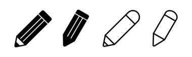 Kalem simgesi çizimi. Kalem işareti ve sembol. Simge vektörünü düzenle