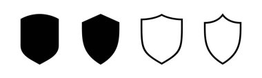 Kalkan simgesi çizimi. Koruma ikonu. Güvenlik işareti ve sembol