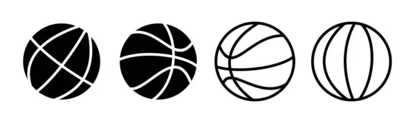 バスケットボールのアイコンセットイラスト バスケットボールの記号と記号 — ストックベクタ