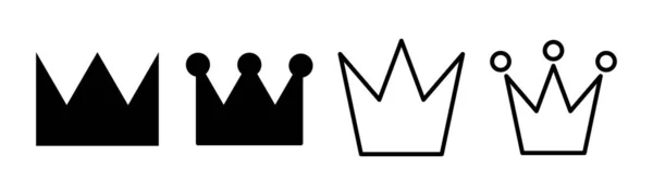 皇冠图标集插图 冠名符号和符号 — 图库矢量图片