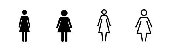Illustrazione Set Icona Femminile Segno Simbolo Della Donna — Vettoriale Stock